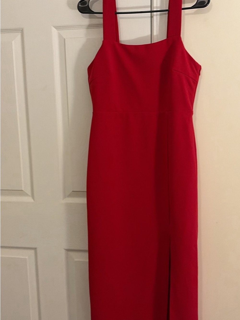 Petal & Pup Red Square-Neck Midi Dress
